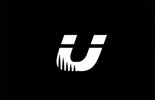 Alb Negru Literă Alfabet Logo Pictogramă Design Vârfuri Șablon Creativ — Vector de stoc