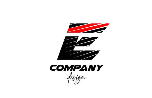黑色和红色E字母表标识图标 具有果敢风格的企业和公司创意设计 — 图库矢量图片
