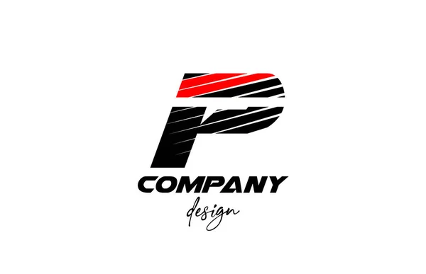 Preto Vermelho Alfabeto Letra Logotipo Ícone Design Criativo Para Negócios — Vetor de Stock