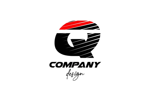 Černá Červená Ikona Písmena Písmene Tvůrčí Design Pro Obchod Společnost — Stockový vektor