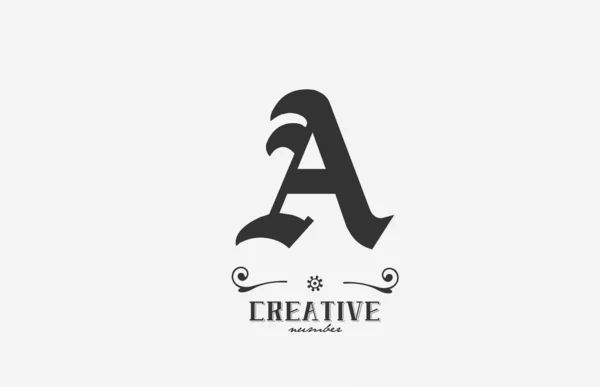 Вінтажний Дизайн Логотипу Літери Абетки Креативний Шаблон Бізнесу Сіро Білому — стоковий вектор