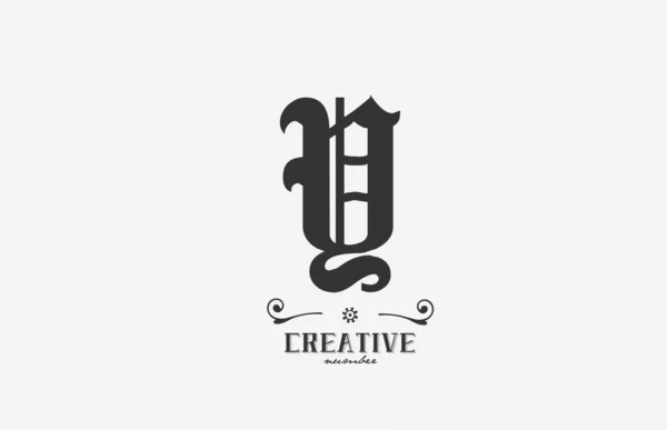 Дизайн Значка Логотипа Винтажной Буквы Творческий Соблазн Бизнеса Сером Белом — стоковый вектор
