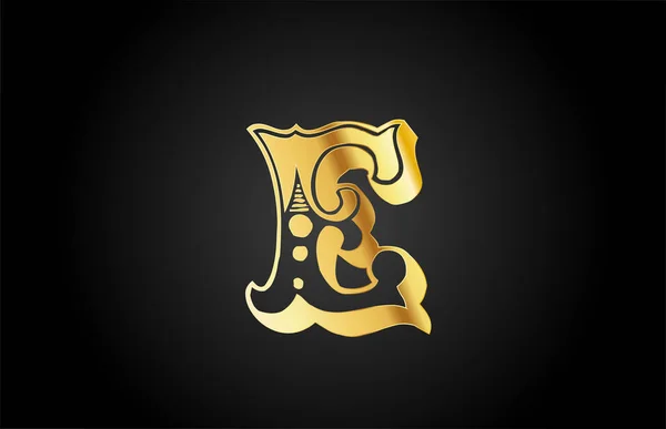 Goldene Vintage Metall Buchstabe Logo Symbol Kreative Design Vorlage Für — Stockvektor