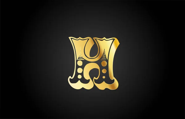 Altın Klasik Metal Alfabe Harfi Logo Simgesi Veya Şirket Için — Stok Vektör