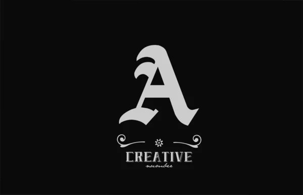 Вінтажний Дизайн Логотипу Літери Абетки Шаблон Креативної Компанії Чорно Білому — стоковий вектор