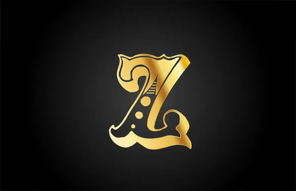 Altın Antika Metal Alfabe Harfi Logo Ikonu Veya Şirket Için — Stok Vektör
