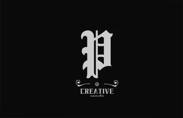 Vintage Abeceda Písmeno Logo Design Ikony Kreativní Firemní Šablona Černé — Stockový vektor