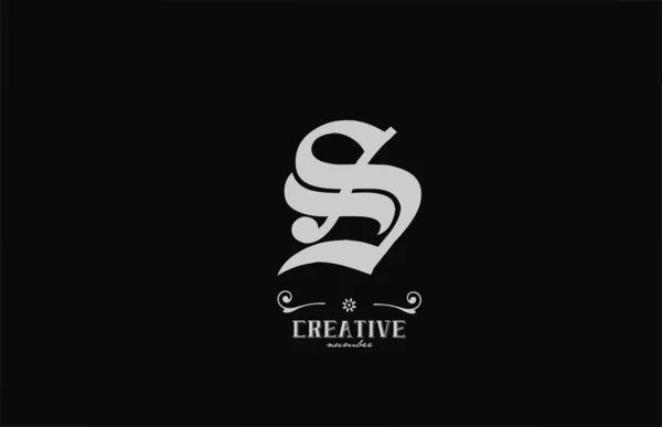 Vintage Lettre Alphabet Logo Icône Design Modèle Entreprise Créative Noir — Image vectorielle