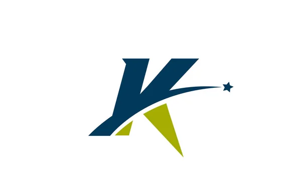 Blue Green Alphabet Letter Logo Icon Star Creative Design Business — Stock Vector