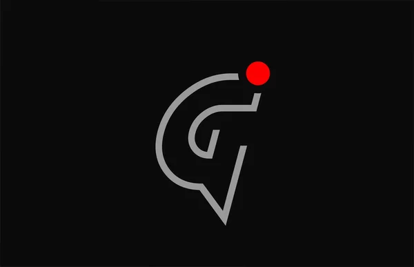 Черно Белый Алфавит Буква Логотипа Иконка Красной Точкой Творческий Соблазн — стоковый вектор