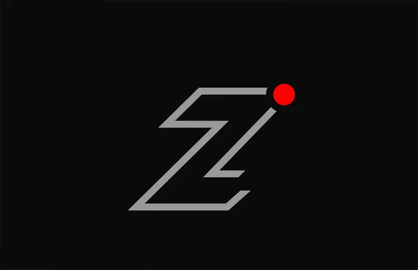 Kırmızı Noktalı Siyah Beyaz Alfabe Harf Logosu Tasarımı Şirket Için — Stok Vektör