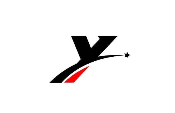 Y红色黑色字母图标图标设计与Swoosh和明星 公司和企业的创意模板 — 图库矢量图片