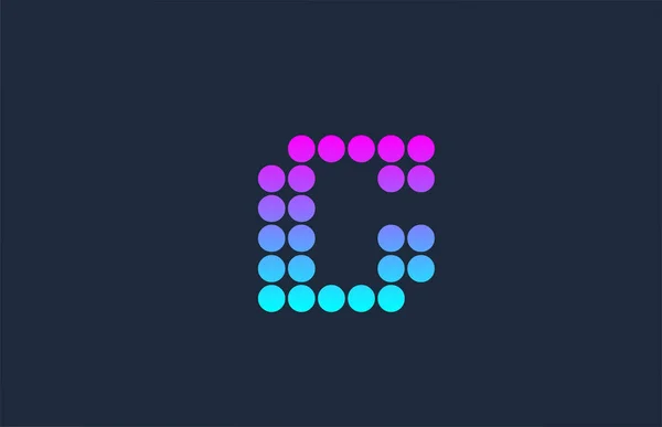 Kropka Różowy Niebieski Alfabet Litera Logo Ikona Projektu Kreatywny Szablon — Wektor stockowy
