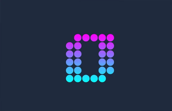 Kropka Różowy Niebieski Alfabet Litera Logo Projekt Ikony Kreatywny Szablon — Wektor stockowy