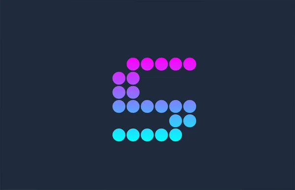 Ponto Rosa Alfabeto Azul Letra Logotipo Ícone Design Modelo Criativo — Vetor de Stock
