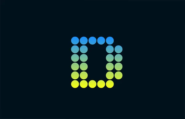 Point Lettre Alphabet Jaune Vert Logo Icône Design Modèle Créatif — Image vectorielle