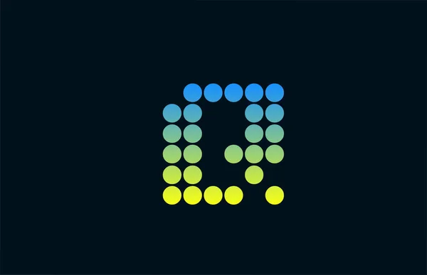 Point Lettre Alphabet Jaune Vert Logo Icône Design Modèle Créatif — Image vectorielle