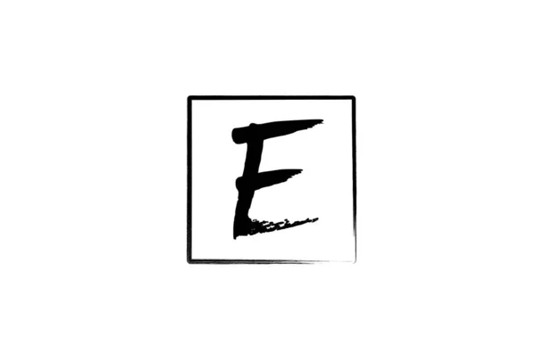 Grunge Alfabeto Lettera Logo Icona Con Quadrato Modello Design Creativo — Vettoriale Stock