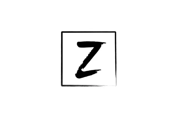 角付きのグランジZアルファベット文字のロゴアイコン 白と黒のビジネスや企業のための創造的なデザインテンプレート — ストックベクタ