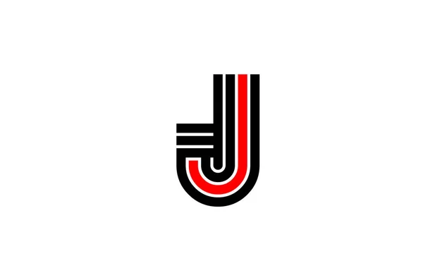 Red Line Alphabet Letter Logo Icon Creative Design Template Company — Stock Vector