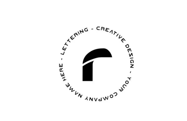黒と白の円Rアルファベット文字のロゴアイコンデザイン ビジネスと会社のための創造的なテンプレート — ストックベクタ