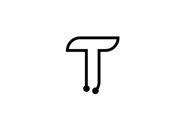 Γραμμή Μαύρο Και Άσπρο Αλφάβητο Γράμμα Λογότυπο Εικονίδιο Σχεδιασμό Τελεία — Διανυσματικό Αρχείο