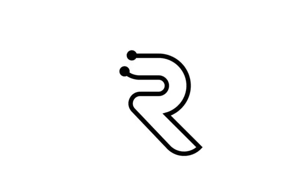 Line Черно Белая Буква Habet Логотип Дизайн Логотипа Dot Творческий — стоковый вектор