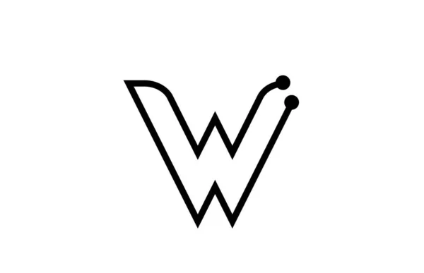 Line Black White Alphabet Letter Logo Icon Design Dot Creative — Stock Vector