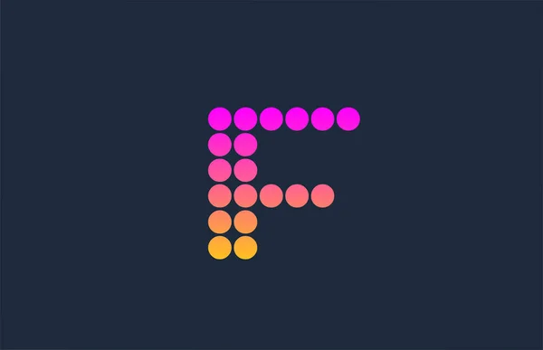 Fピンクの黄色の点線アルファベット文字のロゴのアイコンのデザイン 会社とビジネスのための創造的なテンプレート — ストックベクタ