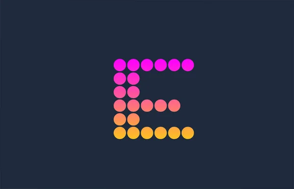 Różowa Żółta Kropkowana Ikona Logo Litery Alfabetu Kreatywny Szablon Dla — Wektor stockowy