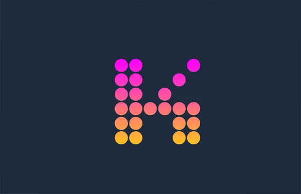Jaune Rose Pointillé Lettre Alphabet Logo Icône Design Modèle Créatif — Image vectorielle