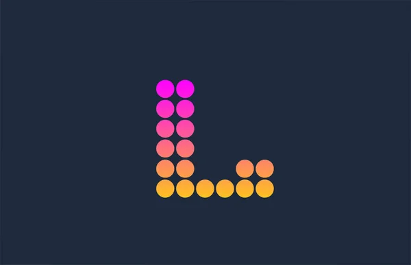 Różowy Żółty Kropkowany Alfabet Litera Logo Ikona Projektu Kreatywny Szablon — Wektor stockowy