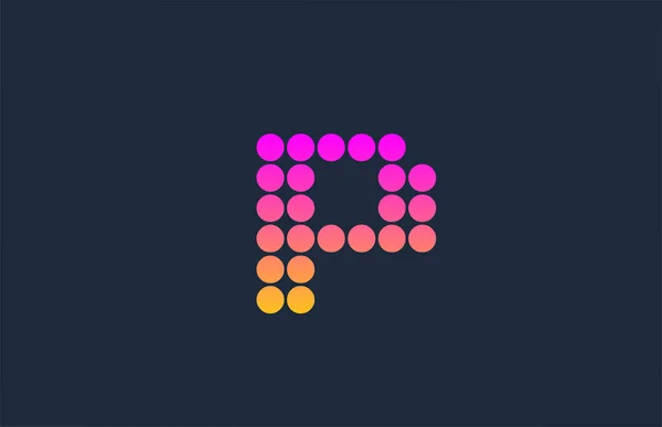 Roze Geel Gestippelde Alfabet Letter Logo Pictogram Ontwerp Creatieve Template — Stockvector