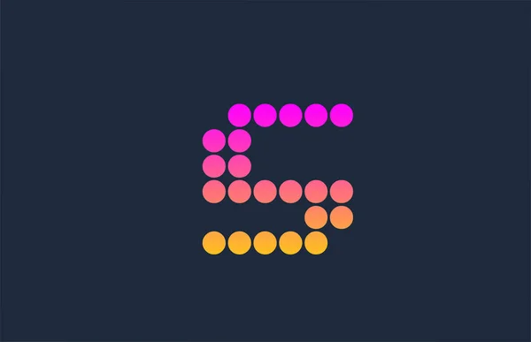 Różowa Żółta Kropkowana Ikona Logo Litery Alfabetu Kreatywny Szablon Dla — Wektor stockowy