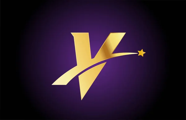 Золота Золота Літера Логотип Значок Зіркою Креативний Дизайн Компанії Або — стоковий вектор