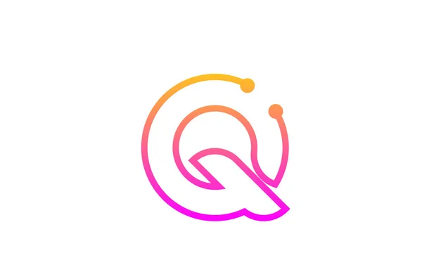 Рожева Абетка Літери Логотипу Дизайн Піктограми Крапкою Креативний Шаблон Компанії — стоковий вектор
