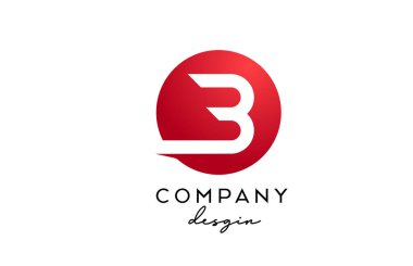 Çember dizaynlı kırmızı B alfabesi harfi simgesi. İş ve şirket için yaratıcı şablon