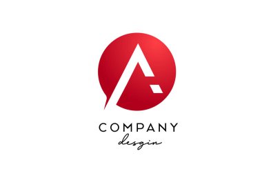 Kırmızı bir alfabe harf logosu ve daire tasarımı. İş ve şirket için yaratıcı şablon