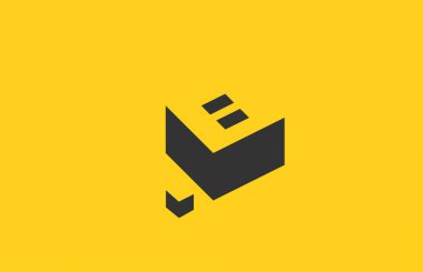 Gölge tasarımlı sarı siyah alfabe harfi simgesi. Şirket ve iş için yaratıcı şablon