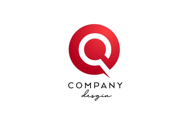 Rouge Lettre Alphabet Icône Logo Avec Cercle Design Modèle Créatif — Image vectorielle