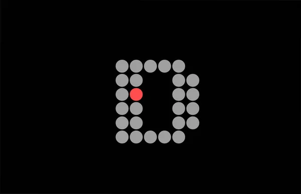 D点红色灰色字母图标设计 带网点的企业和公司的创意模板 — 图库矢量图片