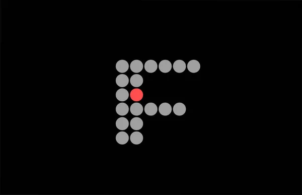 Pointillé Rouge Gris Lettre Alphabet Logo Icône Design Modèle Créatif — Image vectorielle
