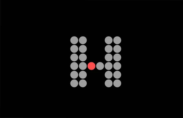 H点红色灰色字母图标设计 带网点的企业和公司的创意模板 — 图库矢量图片