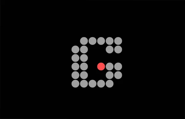 Noktalı Kırmızı Gri Alfabe Harfi Logo Ikonu Tasarımı Noktalı Şirket — Stok Vektör