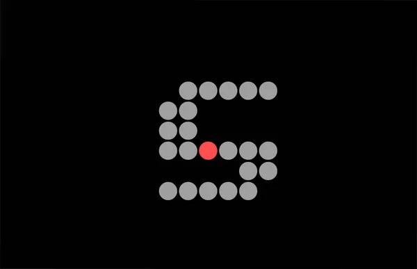 Noktalı Kırmızı Gri Alfabe Harfi Logo Simgesi Tasarımı Noktalı Şirket — Stok Vektör