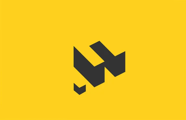 黄色黑色N字母标识图标与阴影设计 公司和企业的创意模板 — 图库矢量图片