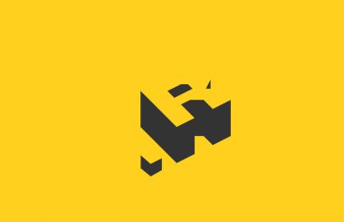 Gölge tasarımlı sarı siyah alfabe harfi simgesi. Şirket ve iş için yaratıcı şablon