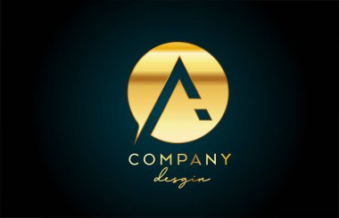 Daire dizaynlı bir alfabe harfi simgesi. Şirket ve iş için altın yaratıcı şablon