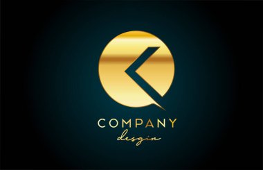 Daire dizaynlı altın harfli logo simgesi. Şirket ve iş için altın yaratıcı şablon