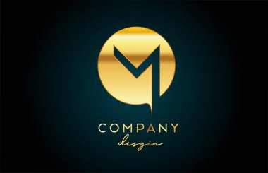 Daire dizaynlı altın harfli logo simgesi. Şirket ve iş için altın yaratıcı şablon